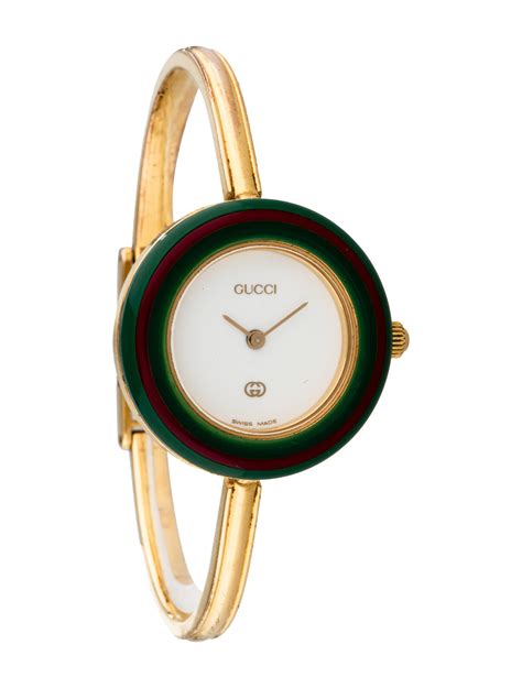 Gucci watch with colored bezels